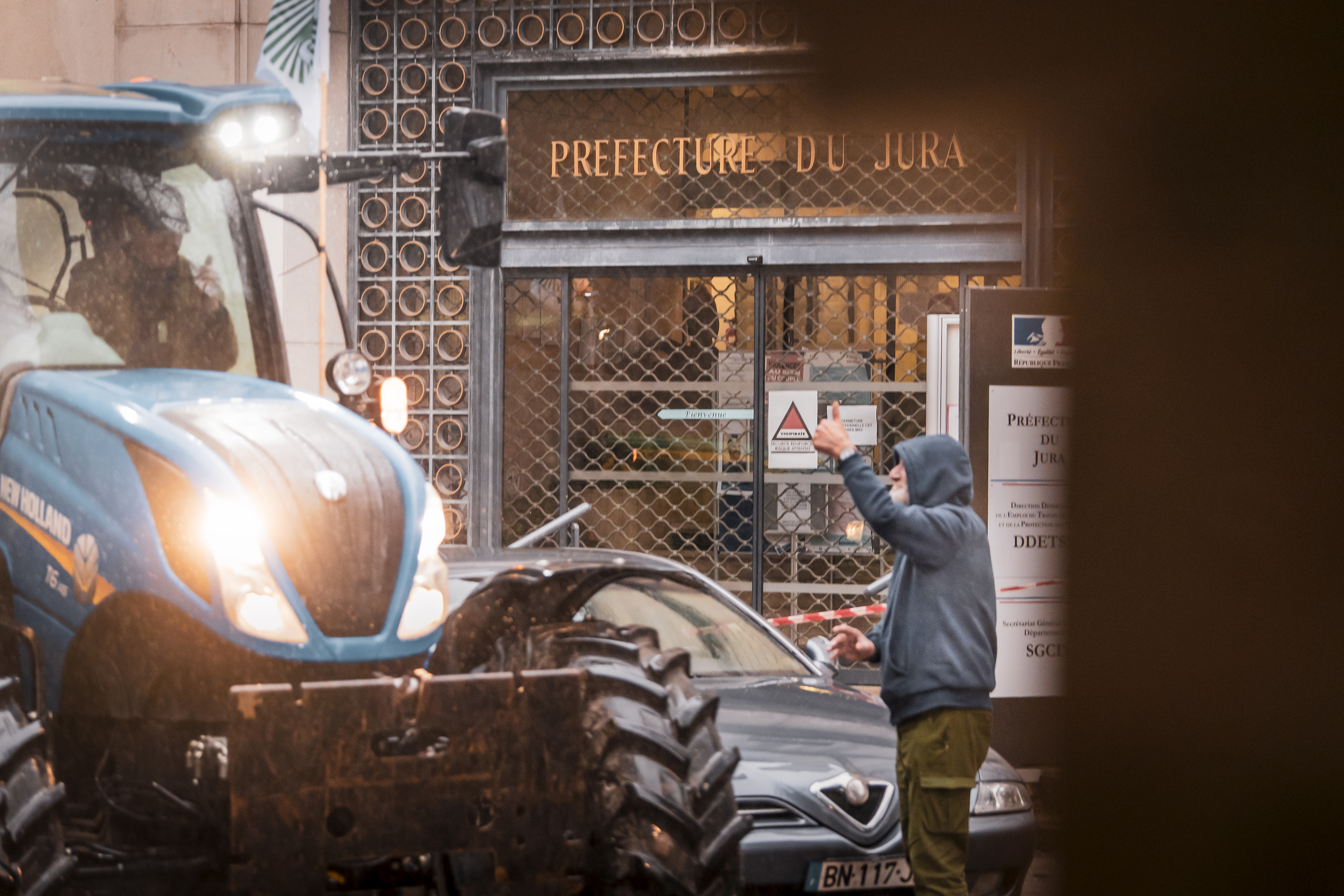 Manifestation d'agriculteurs jurassiens à Lons-le-Saunier