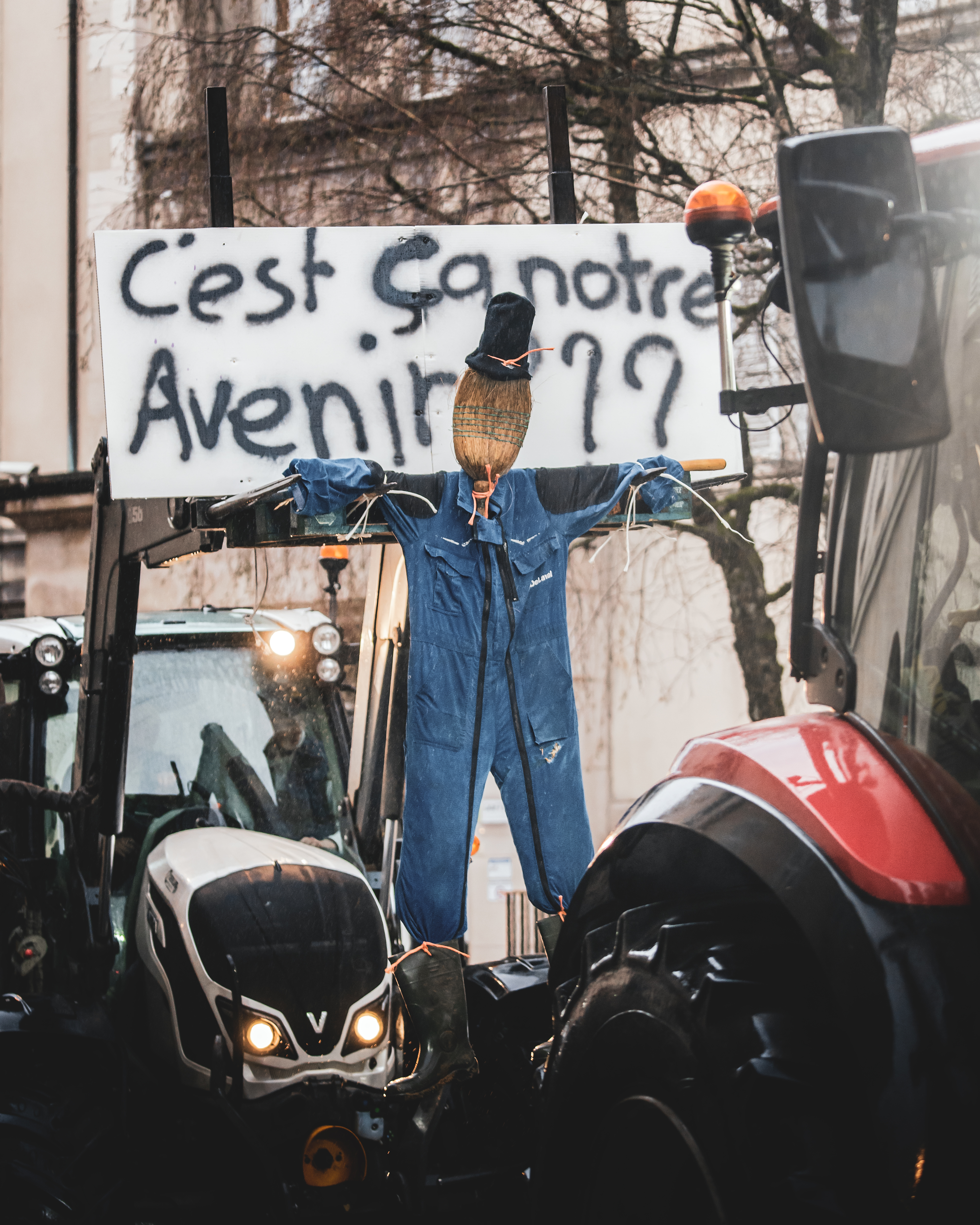 Manifestation d'agriculteurs jurassiens à Lons-le-Saunier