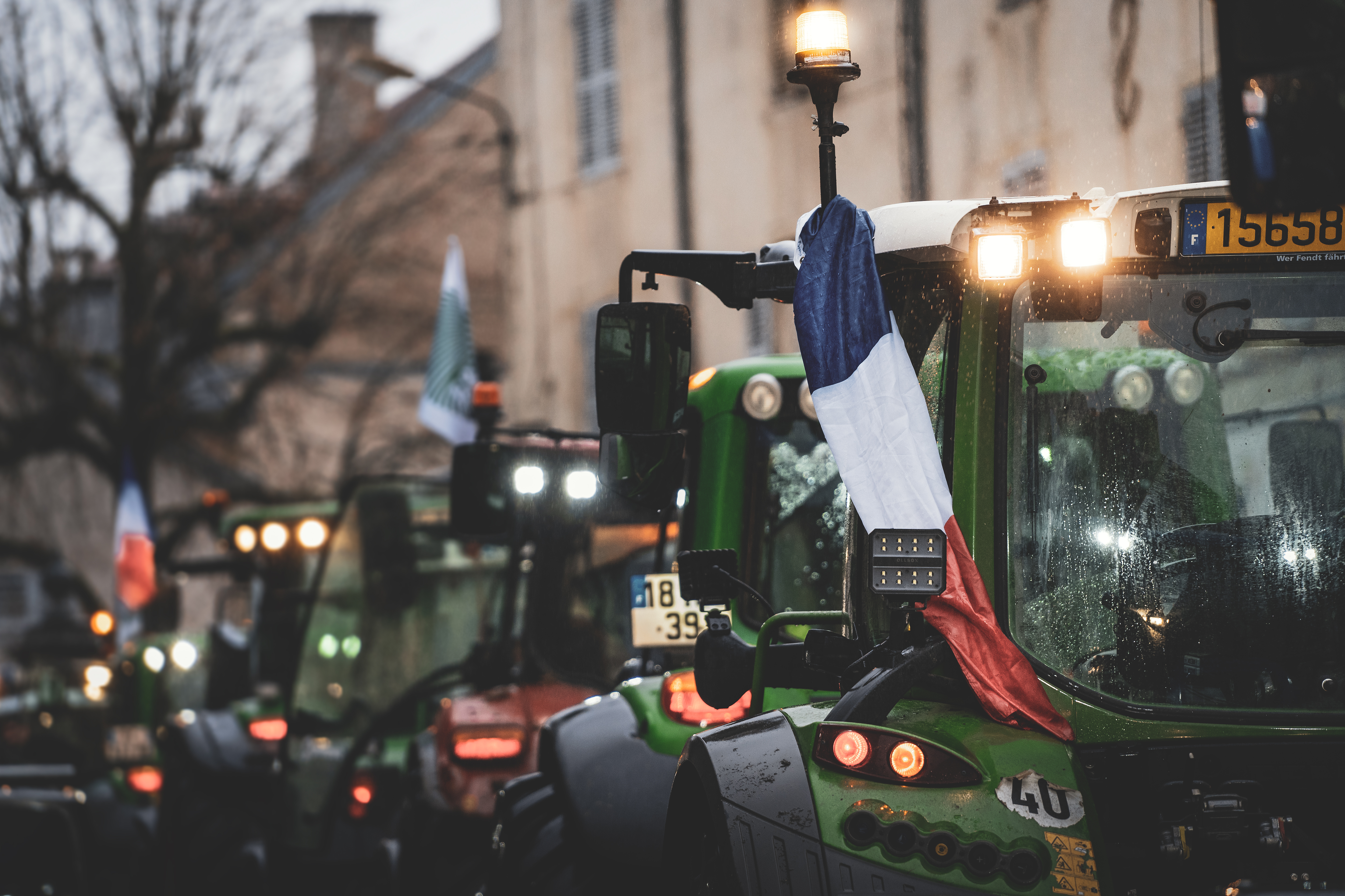 Manifestation d'agriculteurs jurassiens à Lons-le-Saunier
