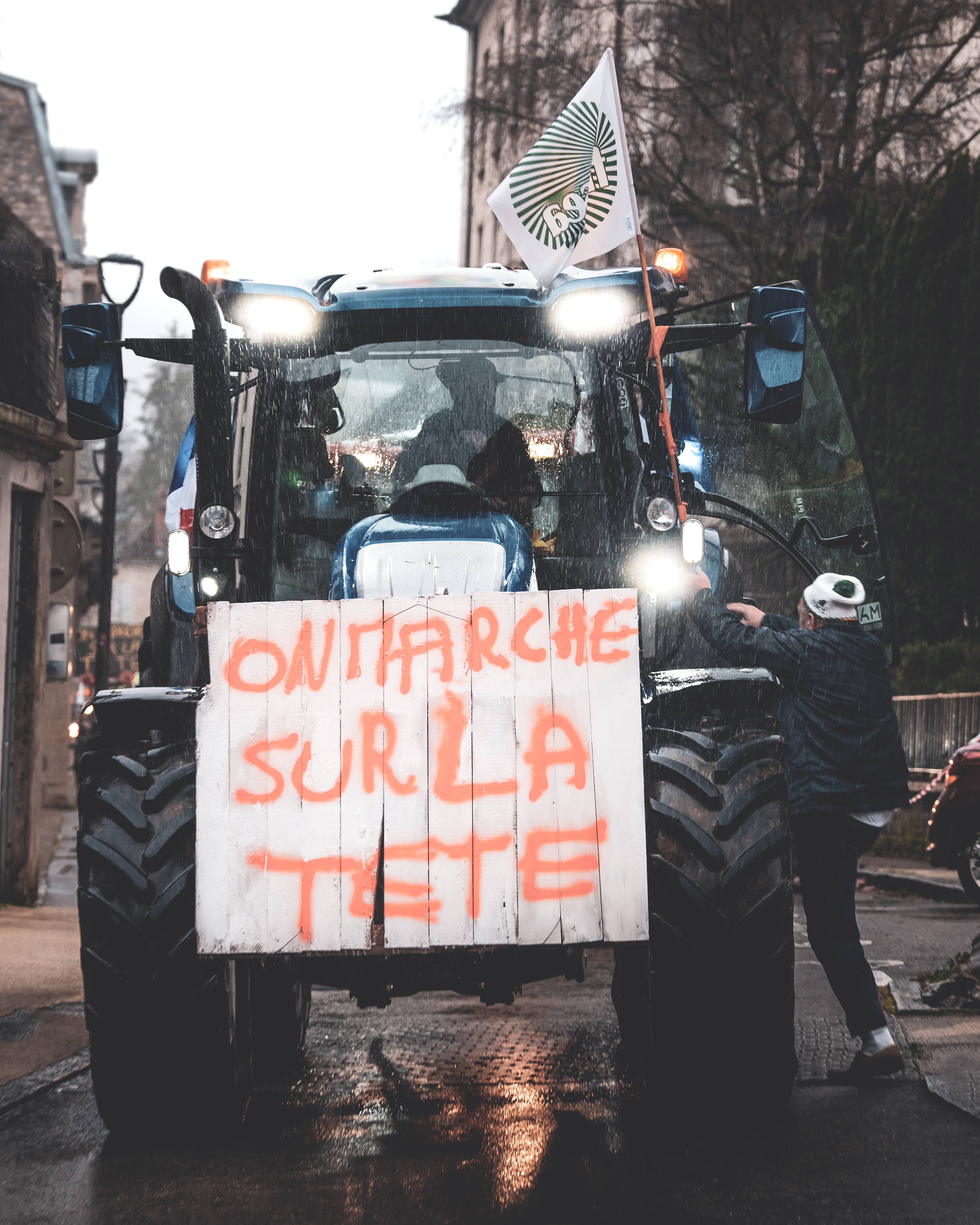 Manifestation d'agriculteurs jurassiens à Lons-le-Saunier