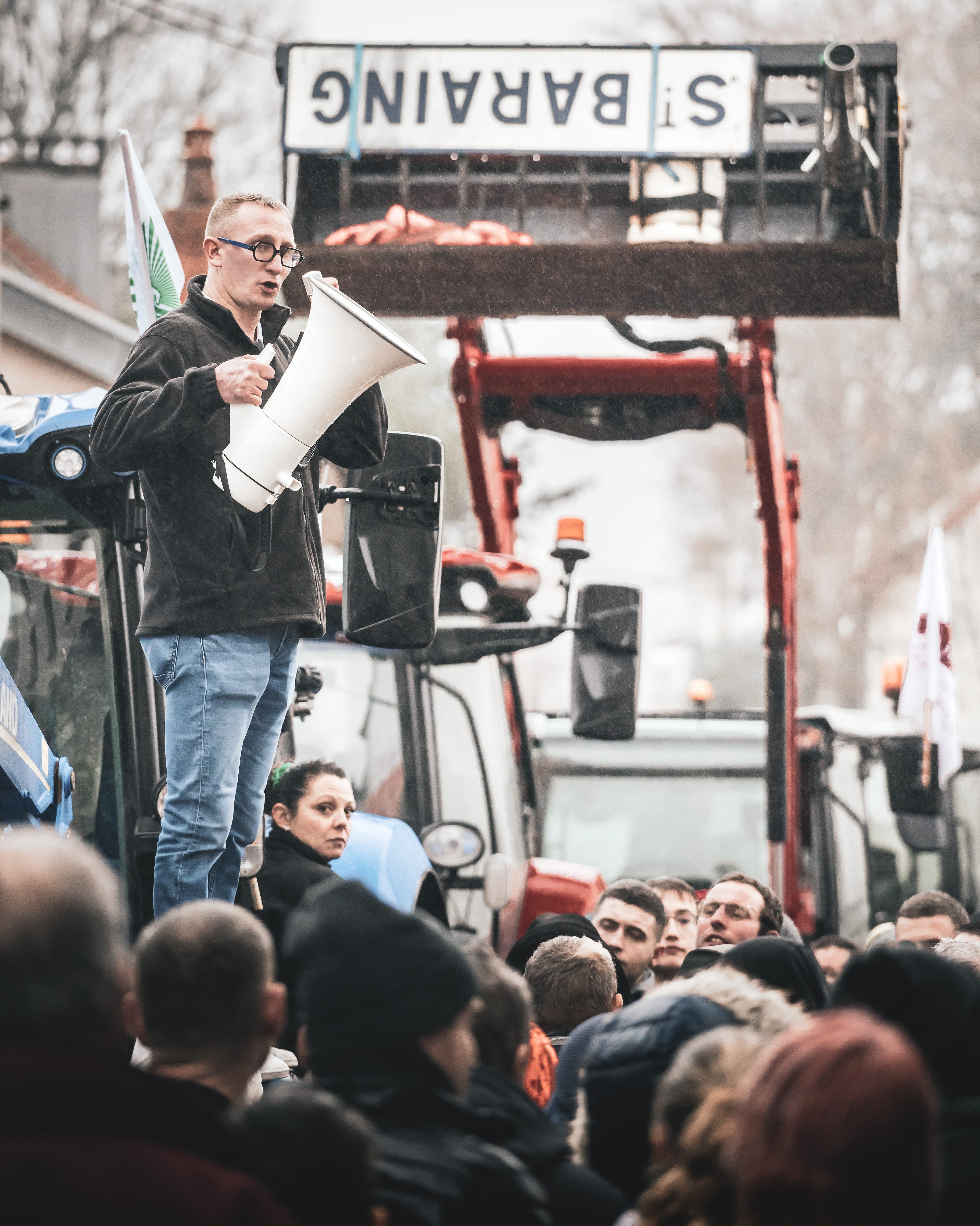 Manifestation d'agriculteurs jurassiens à Lons-le-Saunier