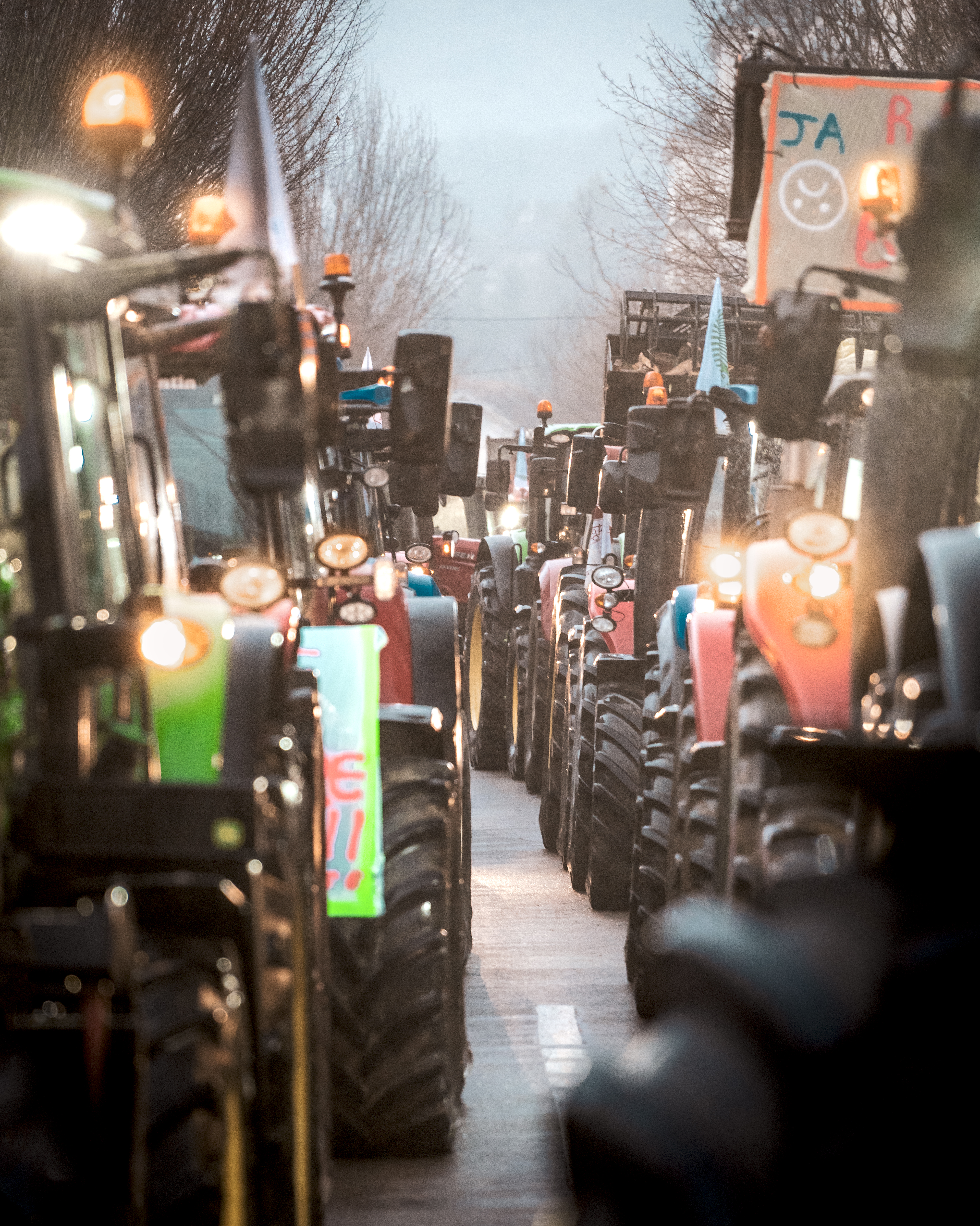 Manifestation d'agriculteurs jurassiens à Lons-le-Saunier