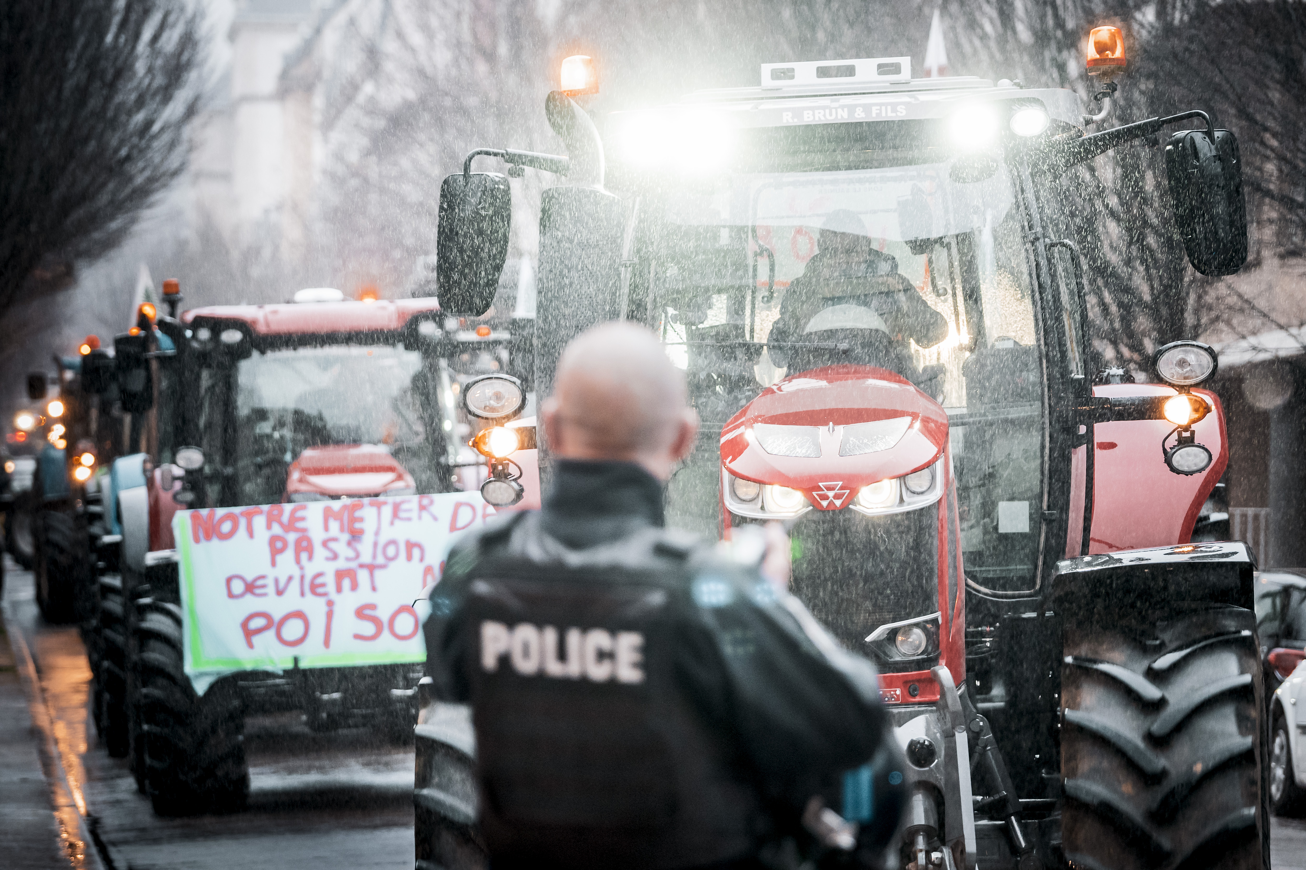 Manifestation d'agriculteurs jurassiens à Lons-le-Saunier