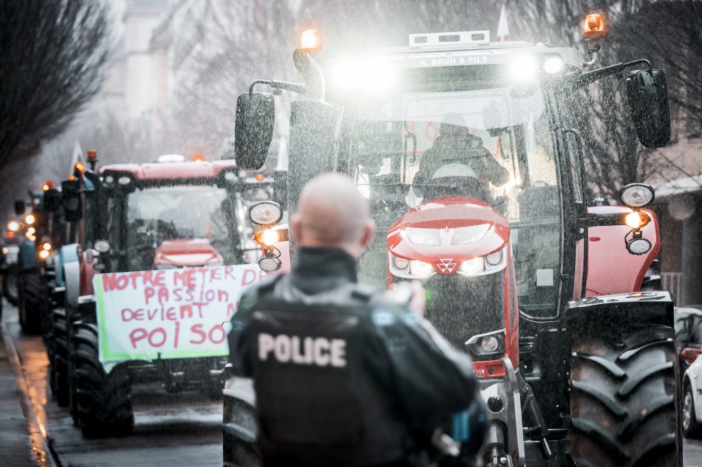 Manifestation d'agriculteurs jurassiens à Lons-le-Saunier