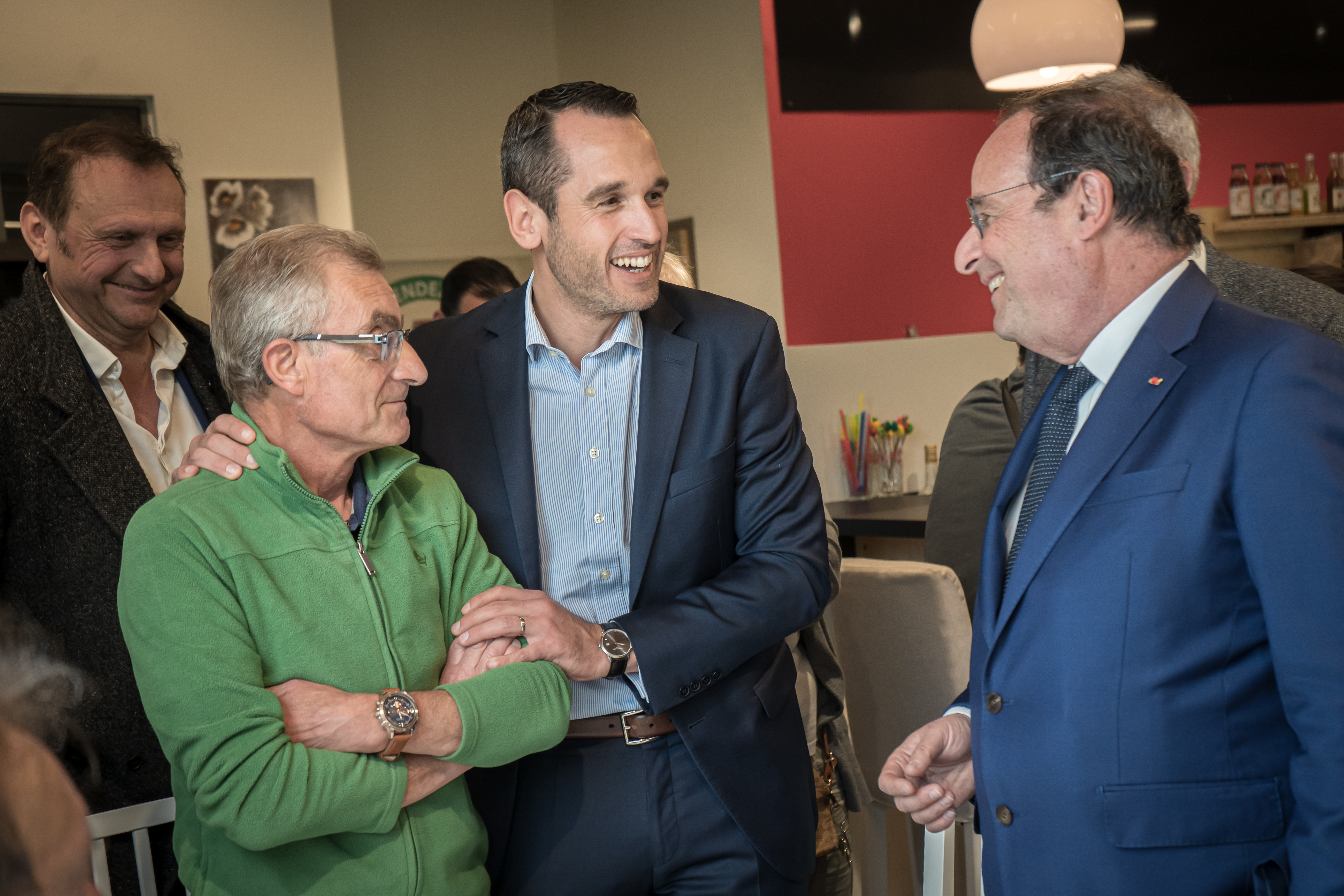 Inauguration de Comptoir de campagne avec François Hollande, président de la République
