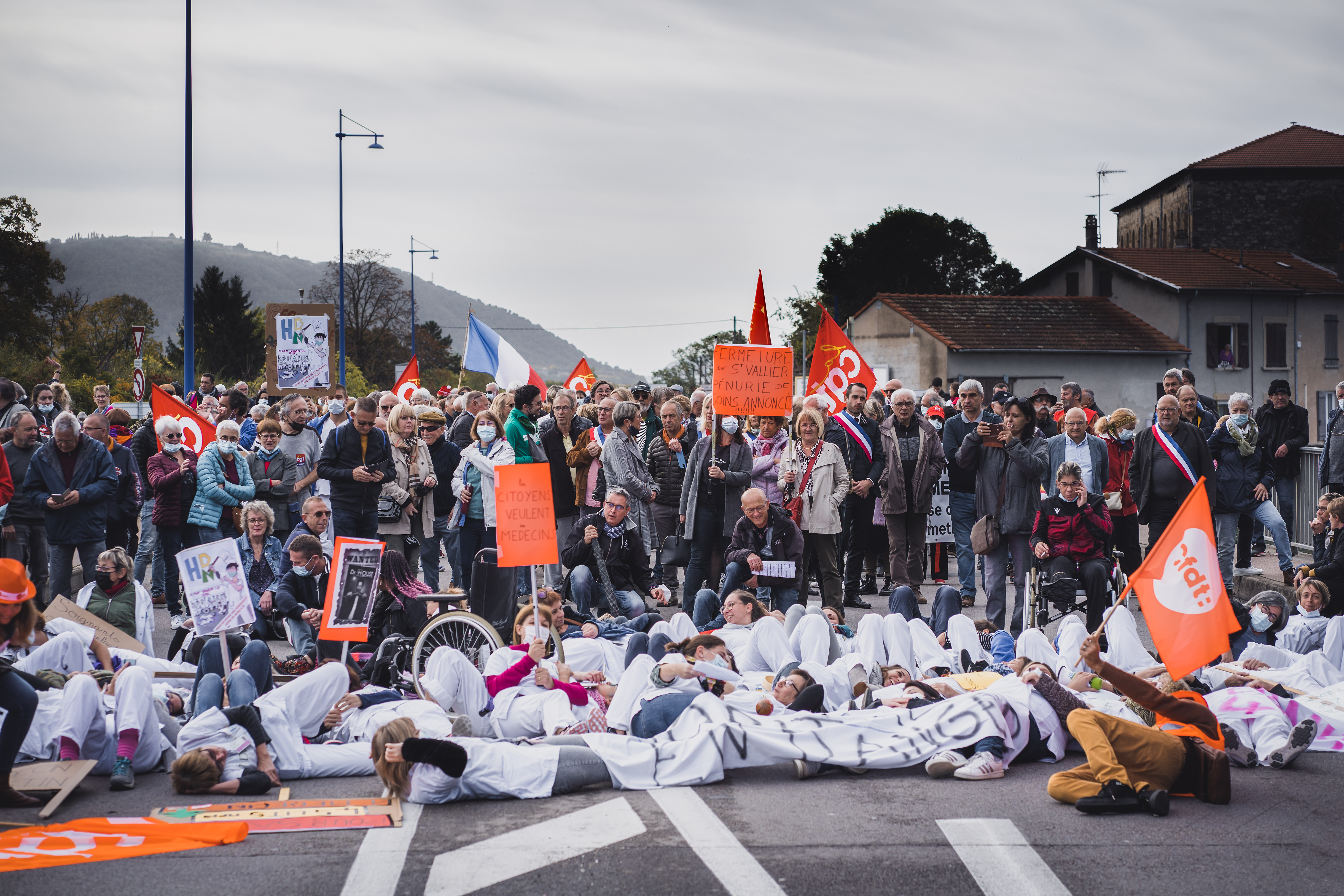 Manifestation de soignants pour l’Hôpital de Saint-Vallier
