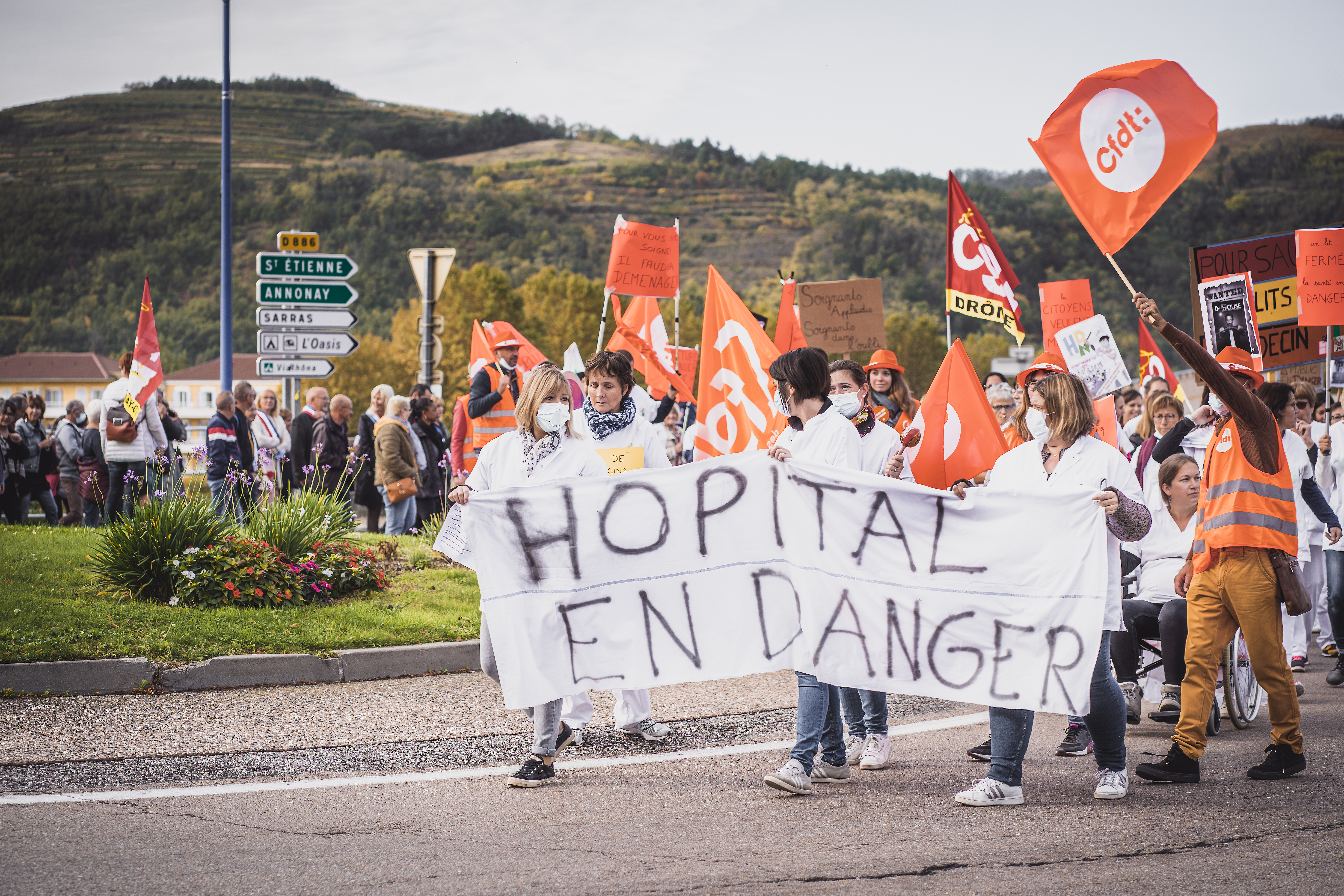Manifestation de soignants pour l’Hôpital de Saint-Vallier