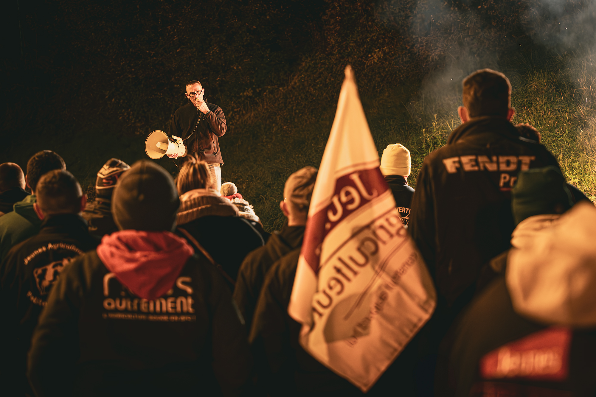 Agriculteurs mobilisés contre le Mercosur le 18 novembre 2024 à Lons-le-Saunier, Jura, Bourgogne-Franche-Comté