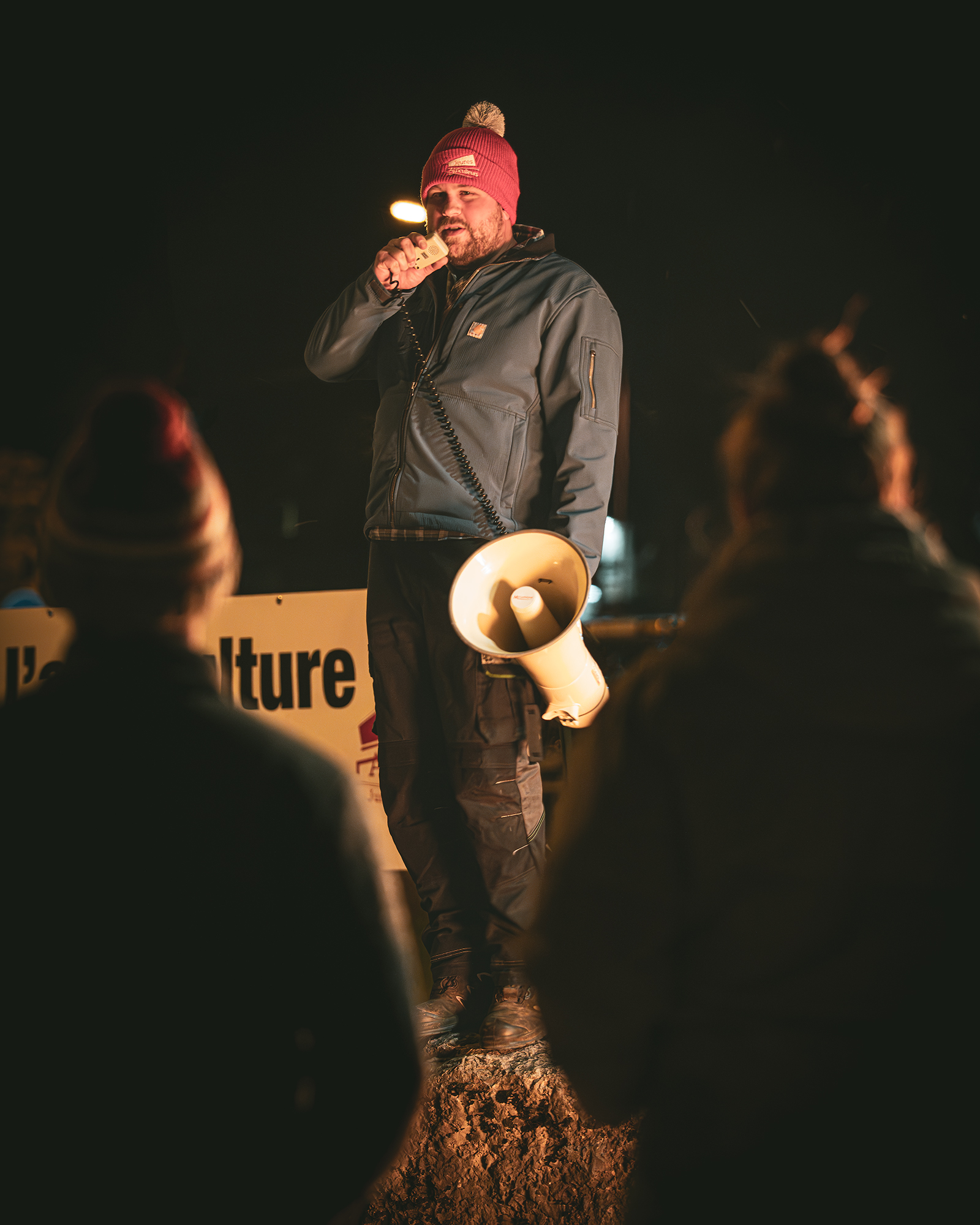 Agriculteurs mobilisés contre le Mercosur le 18 novembre 2024 à Lons-le-Saunier, Jura, Bourgogne-Franche-Comté